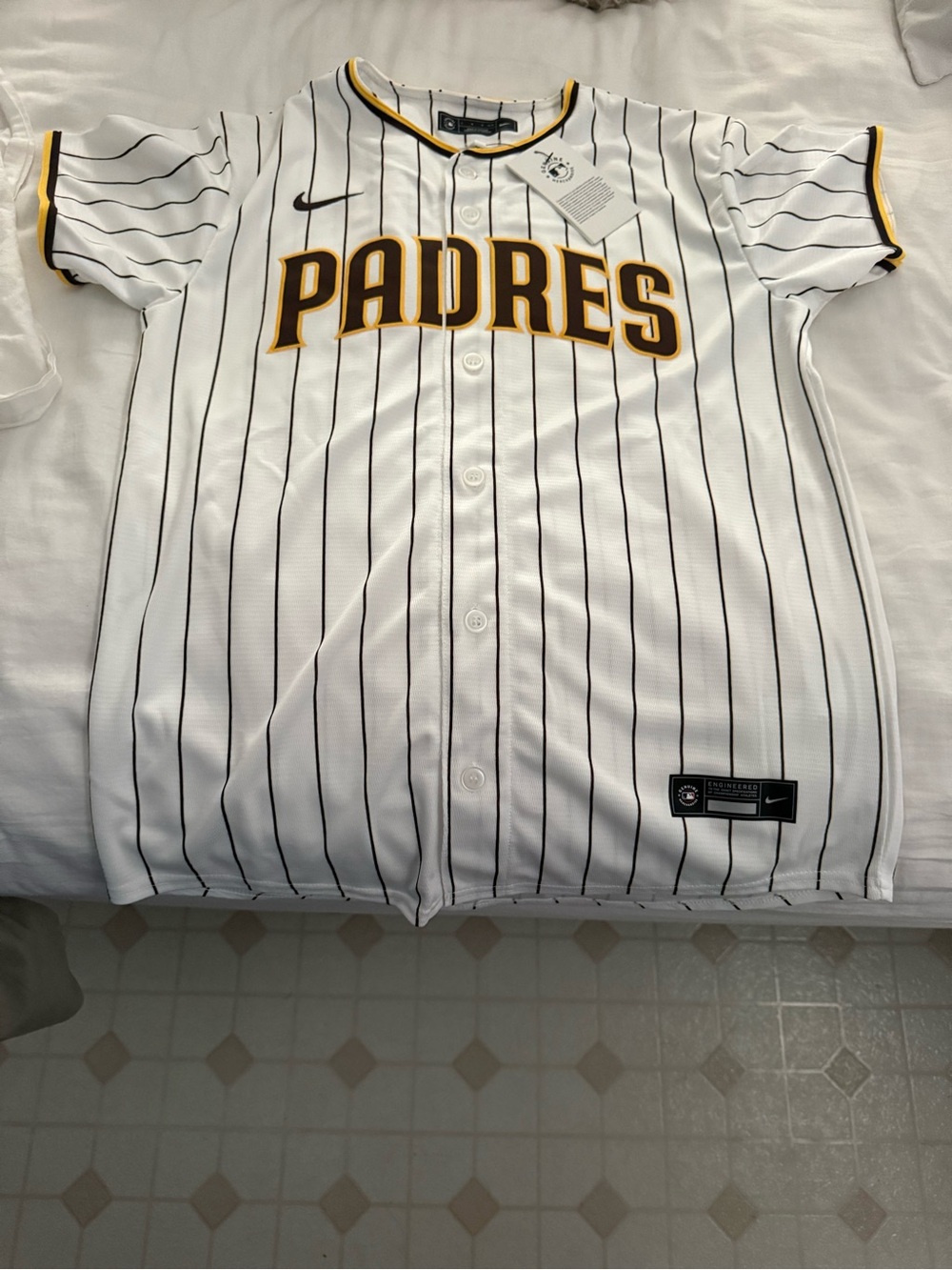 Nike San Diego Padres White Pinstripe Baseball Jersey